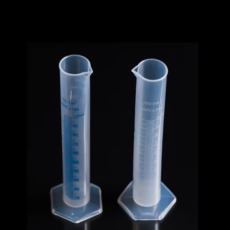 Qintreesify 1Pc 100ml Plastic Graduated Cylinder - Transparent Measuring Cylinder Set for Science Lab Experiments, Chemistry and Labware with Precise mL Markings - Image 5